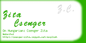 zita csenger business card